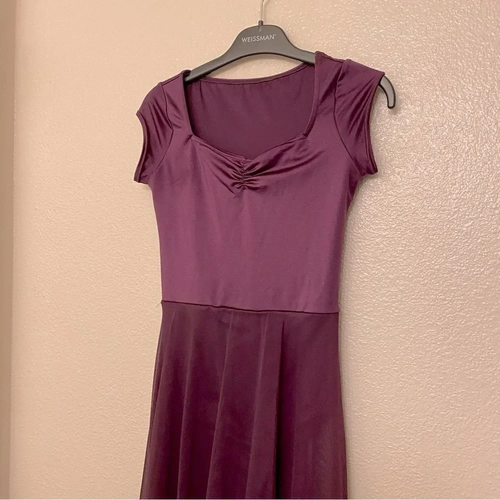 WEISSMAN Dance Costum purple mesh maxi Wilder Mind 14516 LC-large child